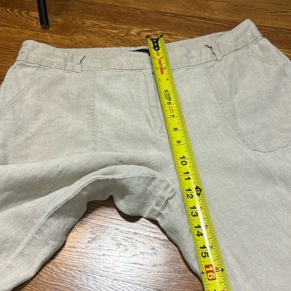 Talbots 100% Linen Tan Straight Leg Pants Trousers Size 12 - Picture 10 of 11